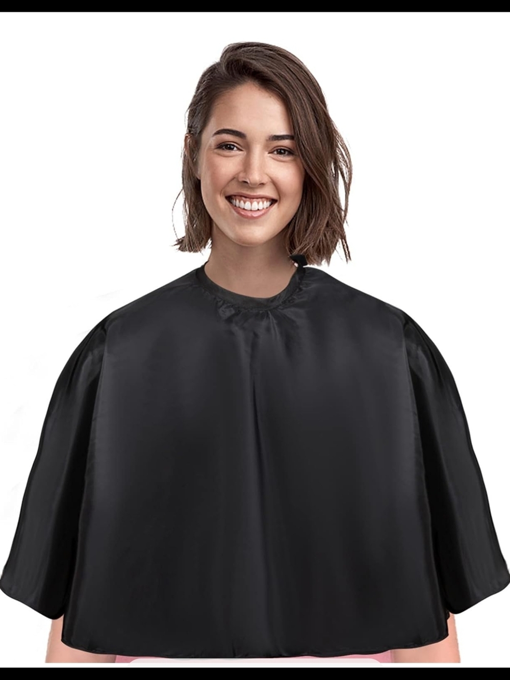 Professional Black Hair Cutting Cape for Women — Water-Resistant Styling Cape